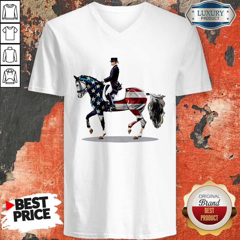 Premium American Flag Dressage Horse Shirt