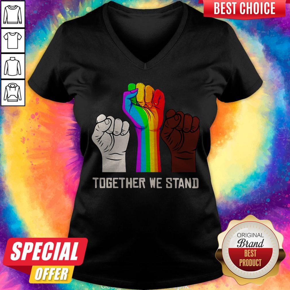 Pretty LGBT Strong Hand Together We Stand Shirt