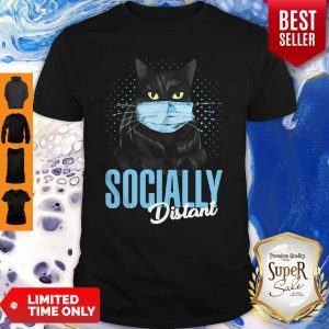 Nice Black Cat Face Mask Socially Distant Shirt