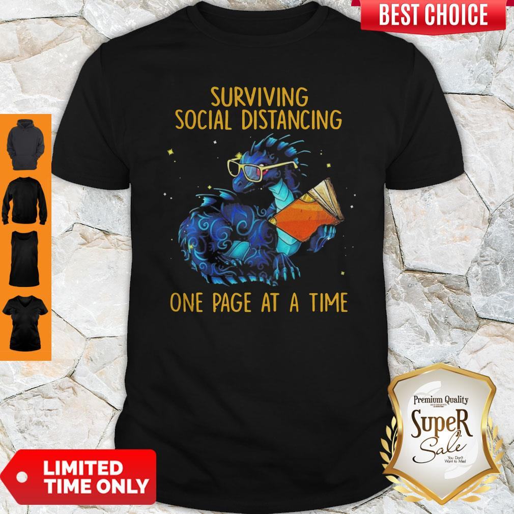 Surviving Social Distancing One Page At A Time Dragon Shirt