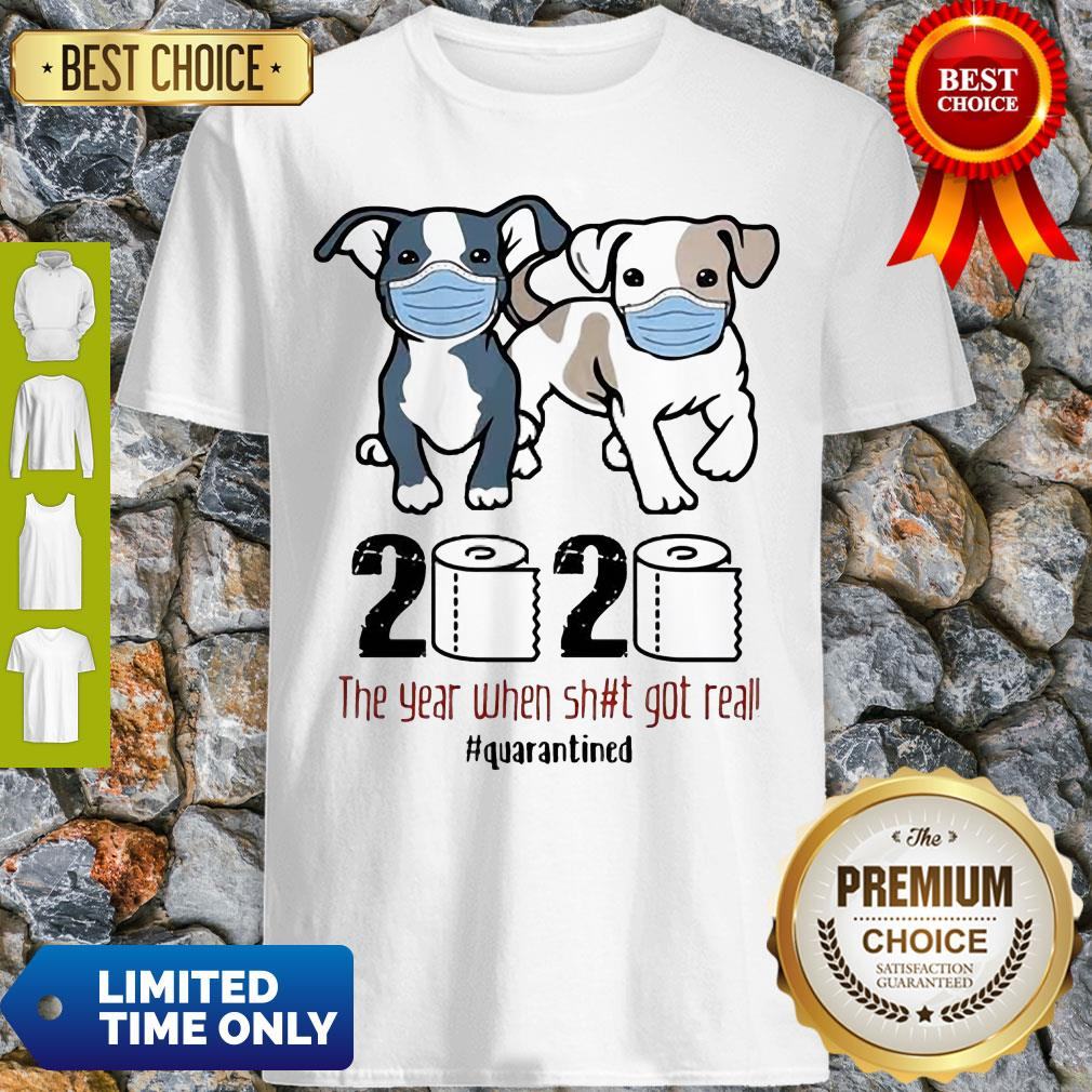 Dogs Mask 2020 The Year When Shit Got Real Quarantined COVID-19 Shirt