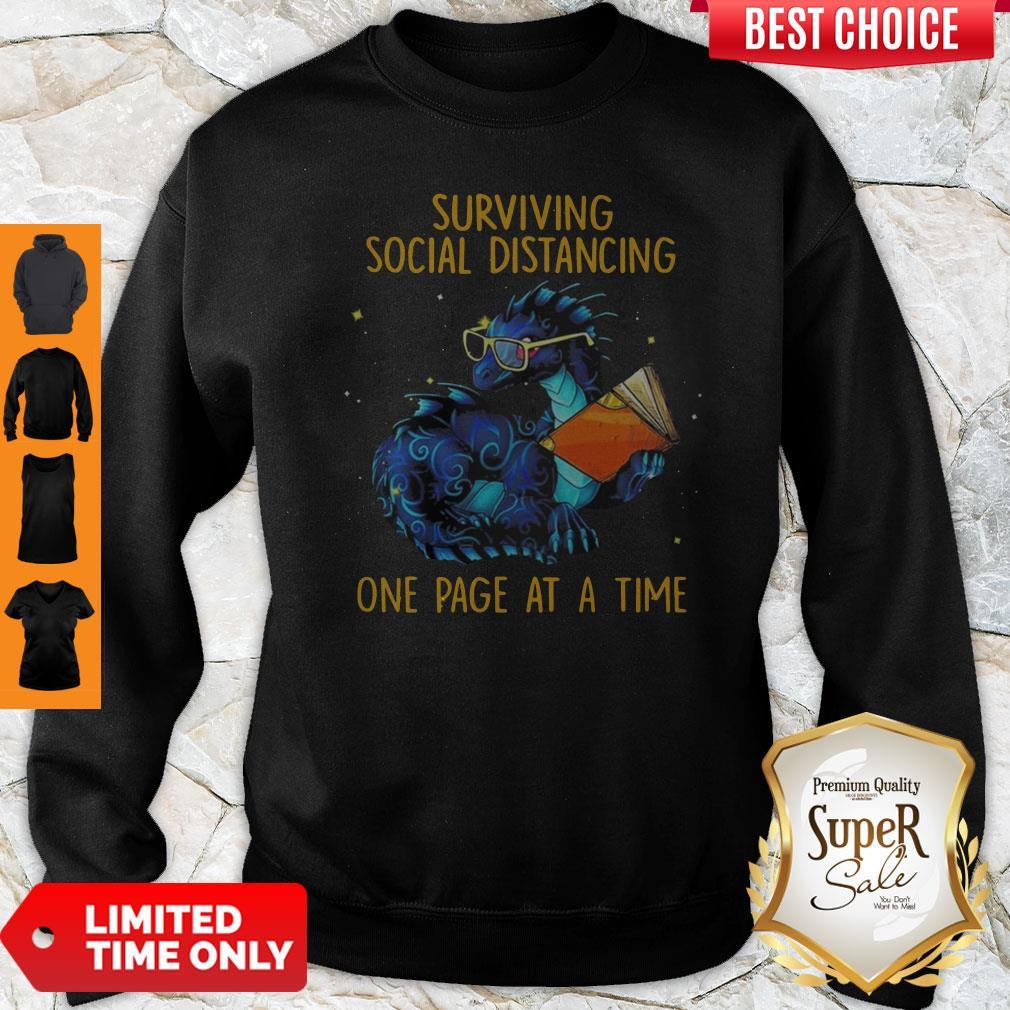 Surviving Social Distancing One Page At A Time Dragon Shirt