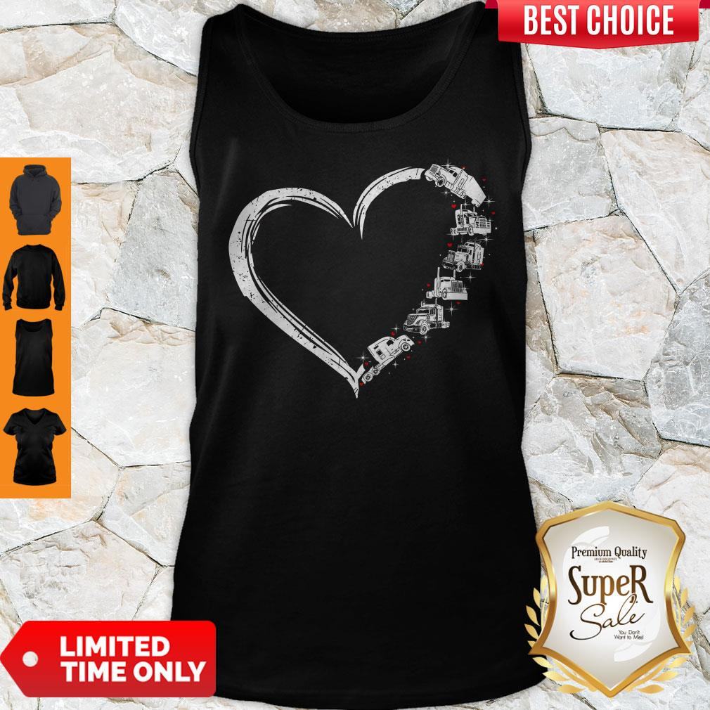 Pretty Heart Truck I Love Trucker Shirt