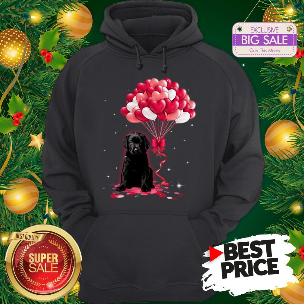The Pretty Black Labrador Dog Love Balloons Heart Shirt