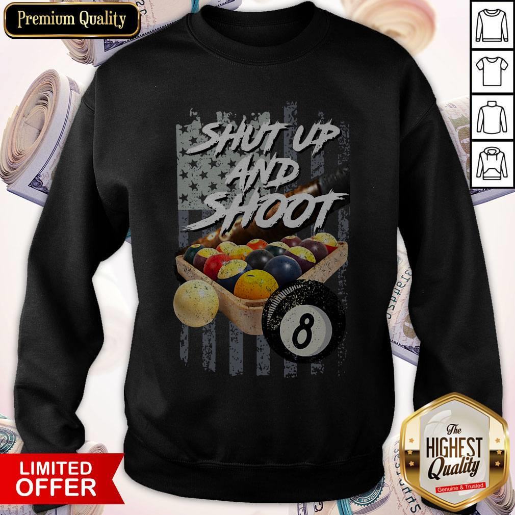 Top Billiard Shut Up And Shoot American Flag Shirt