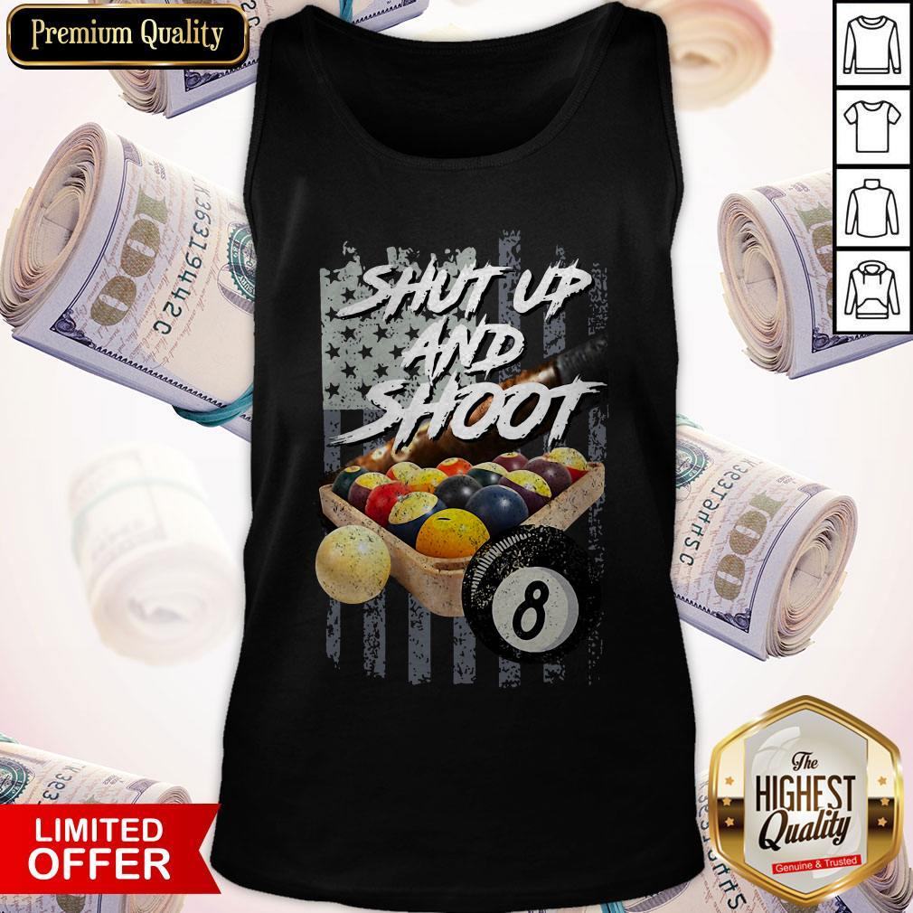 Top Billiard Shut Up And Shoot American Flag Shirt