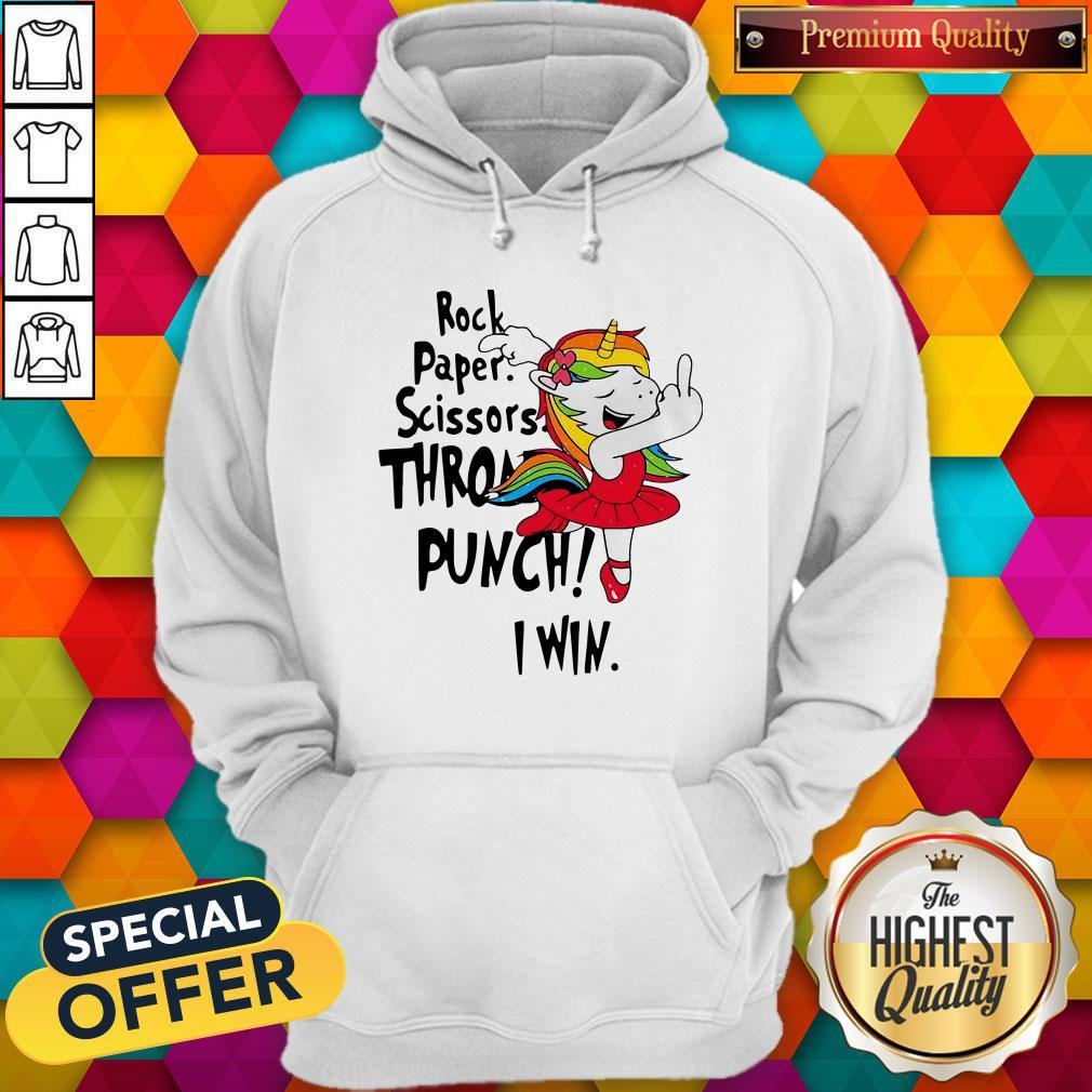 Unicorn Rock Paper Scissors Throat Punch I Win Shirt