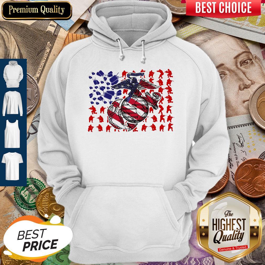 United States Marine Corps American Flag Veteran Independence Day Shirt