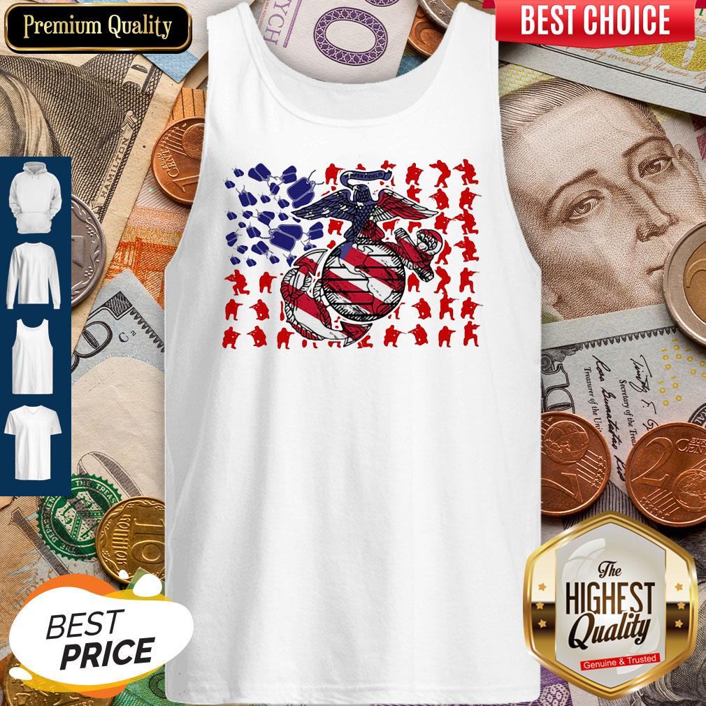 United States Marine Corps American Flag Veteran Independence Day Shirt