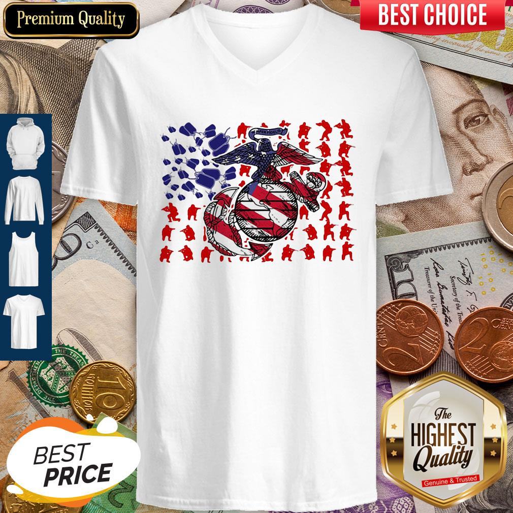United States Marine Corps American Flag Veteran Independence Day Shirt