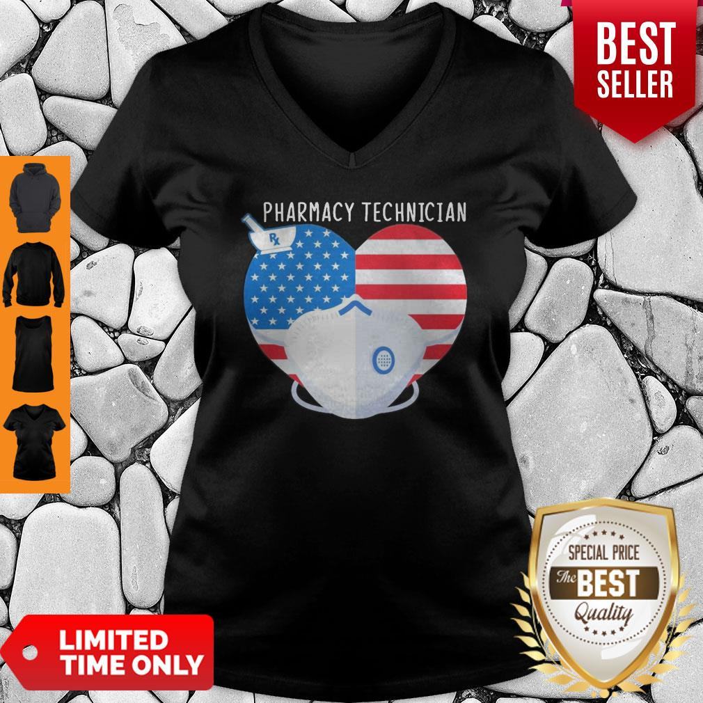 Top America Pharmacy Technician Heart Face Mask Shirt