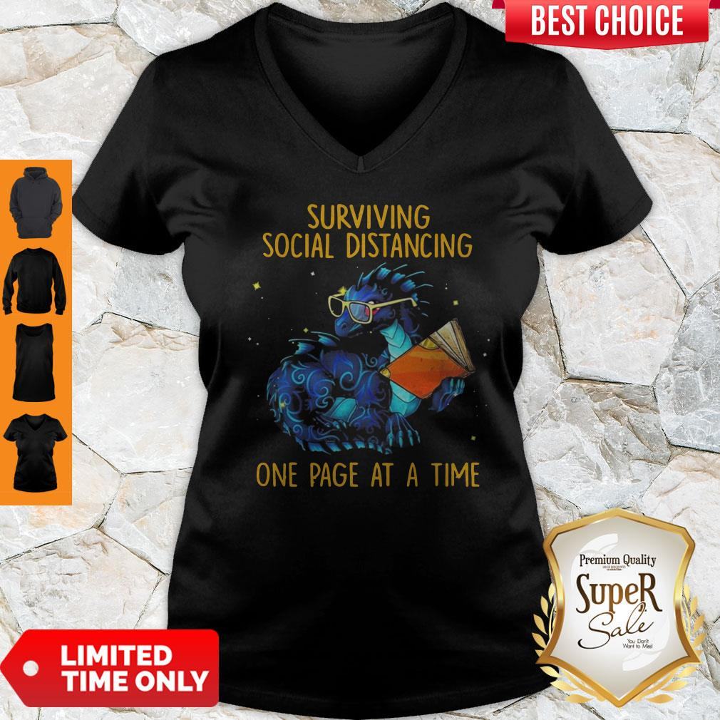 Surviving Social Distancing One Page At A Time Dragon Shirt