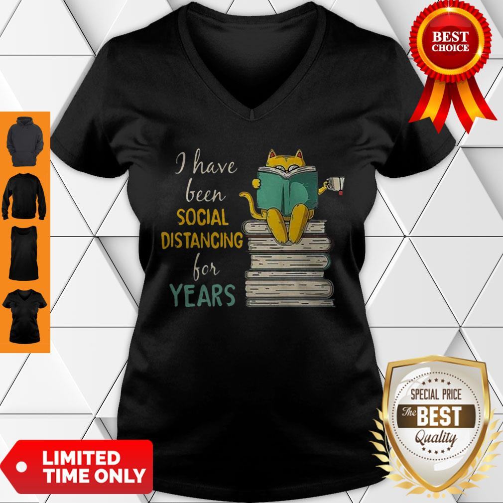 Cat Read Books I Have Been Social Distancing For Years COVID-19 Shirt