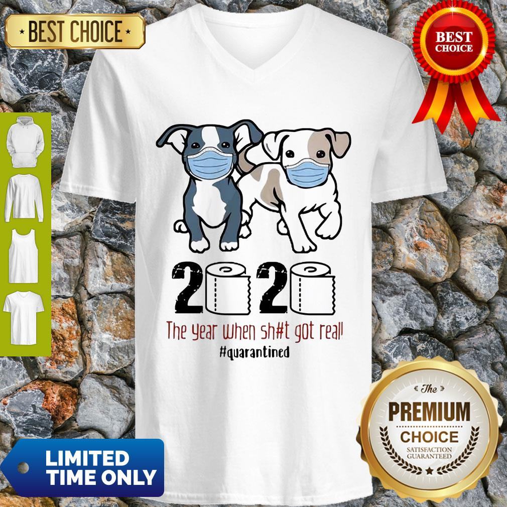 Dogs Mask 2020 The Year When Shit Got Real Quarantined COVID-19 Shirt