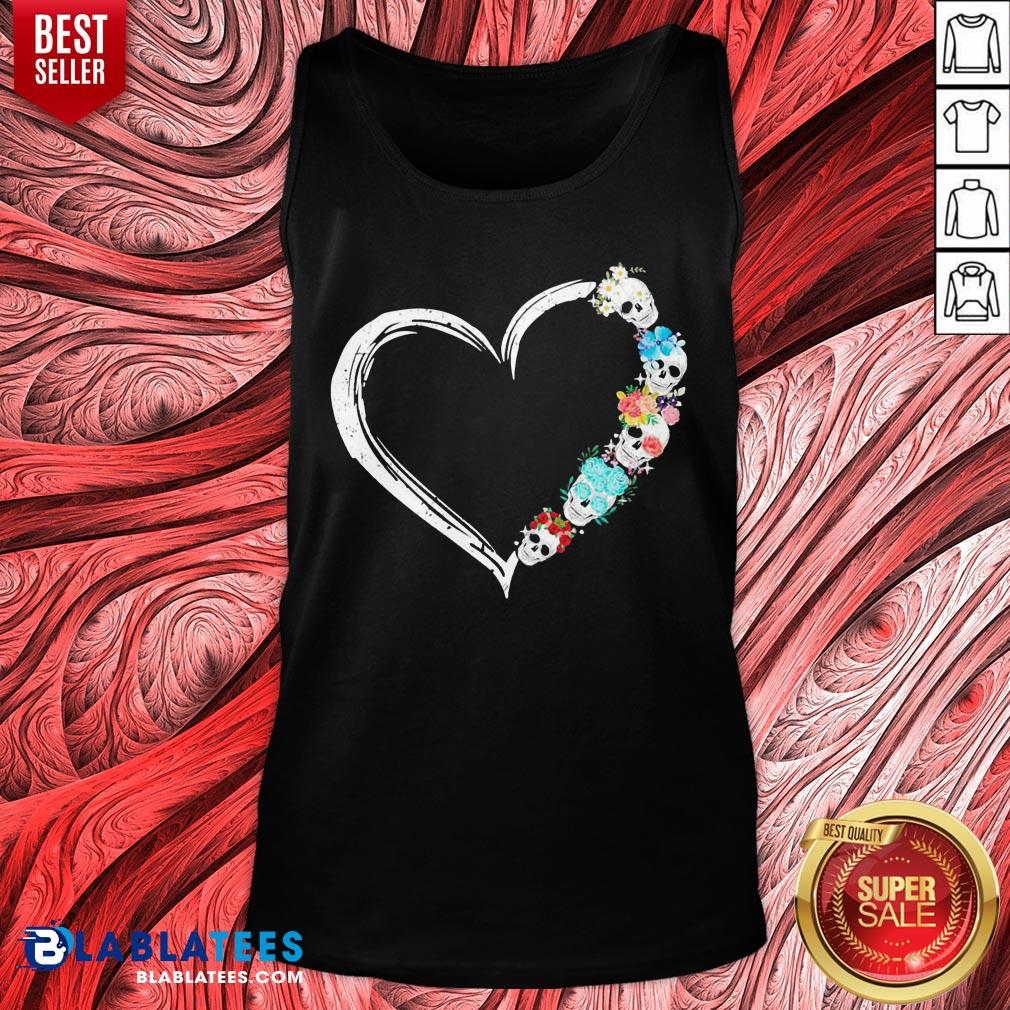 Grateful Sugar Skulls Floral Heart Shirt