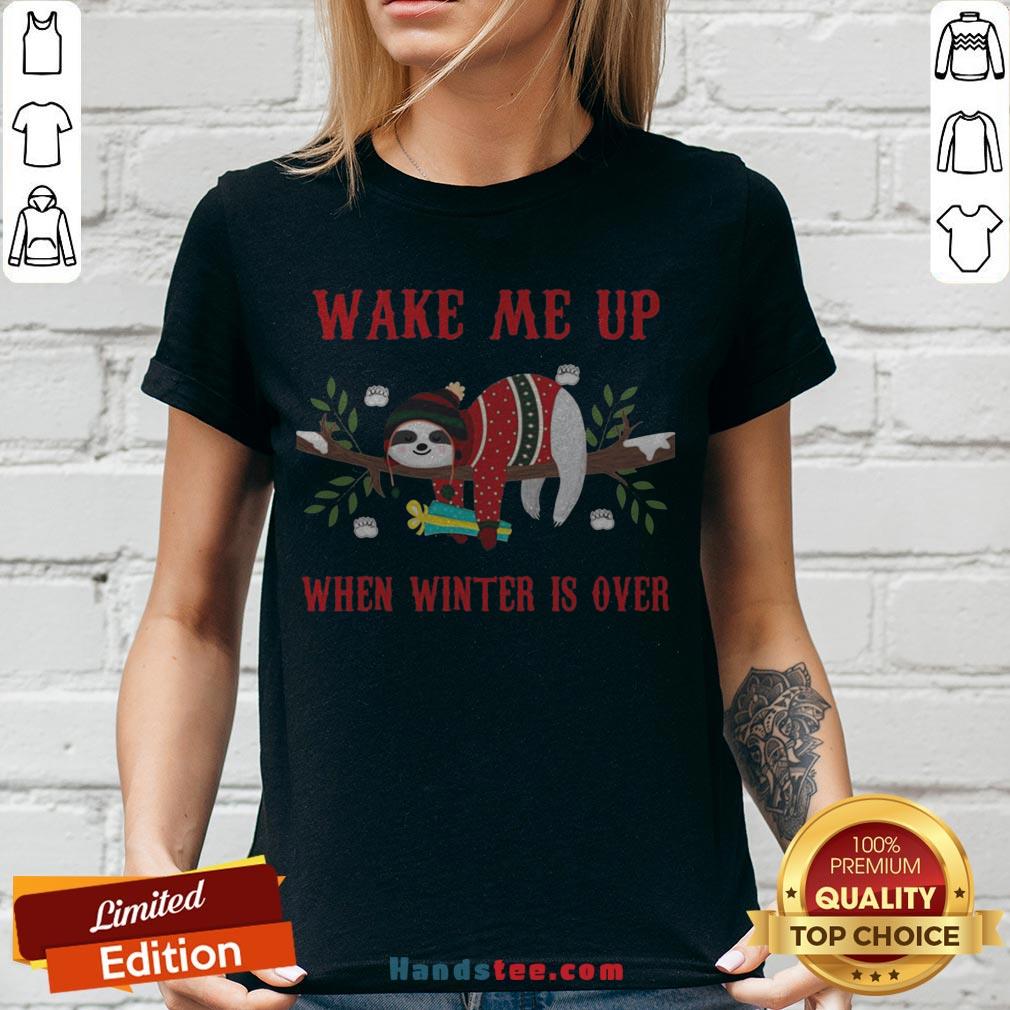 Sloth Wake Me Up When Winter Is Over Christmas Shirt
