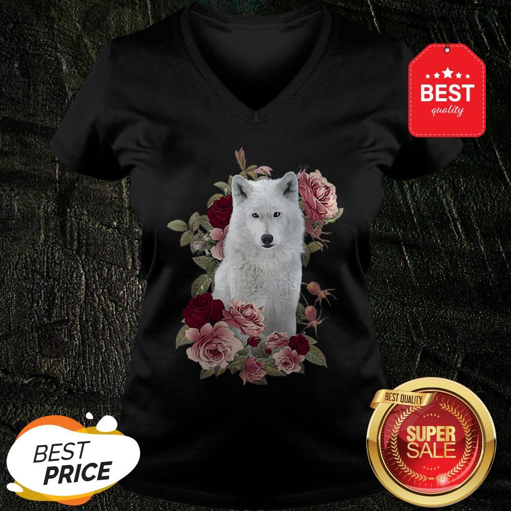 Official White Wolf With Roses Wolves Shirt