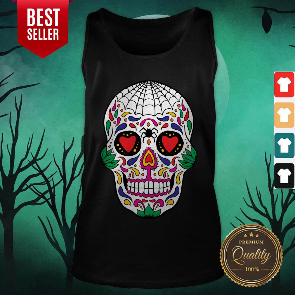 Colorful Mexican Sugar Skull Day Of The Dead Shirt