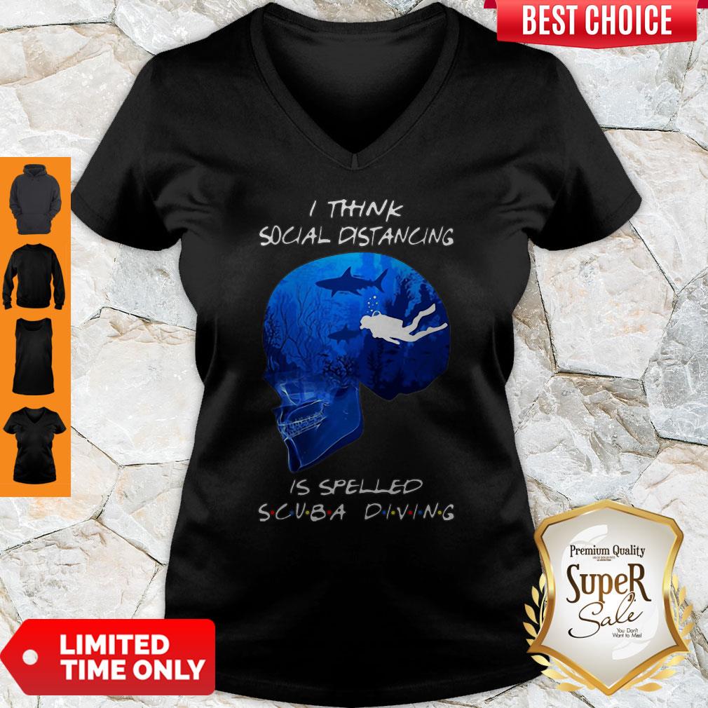Nice Skull I Think Social Distancing Is Spelled Scuba Diving Shirt
