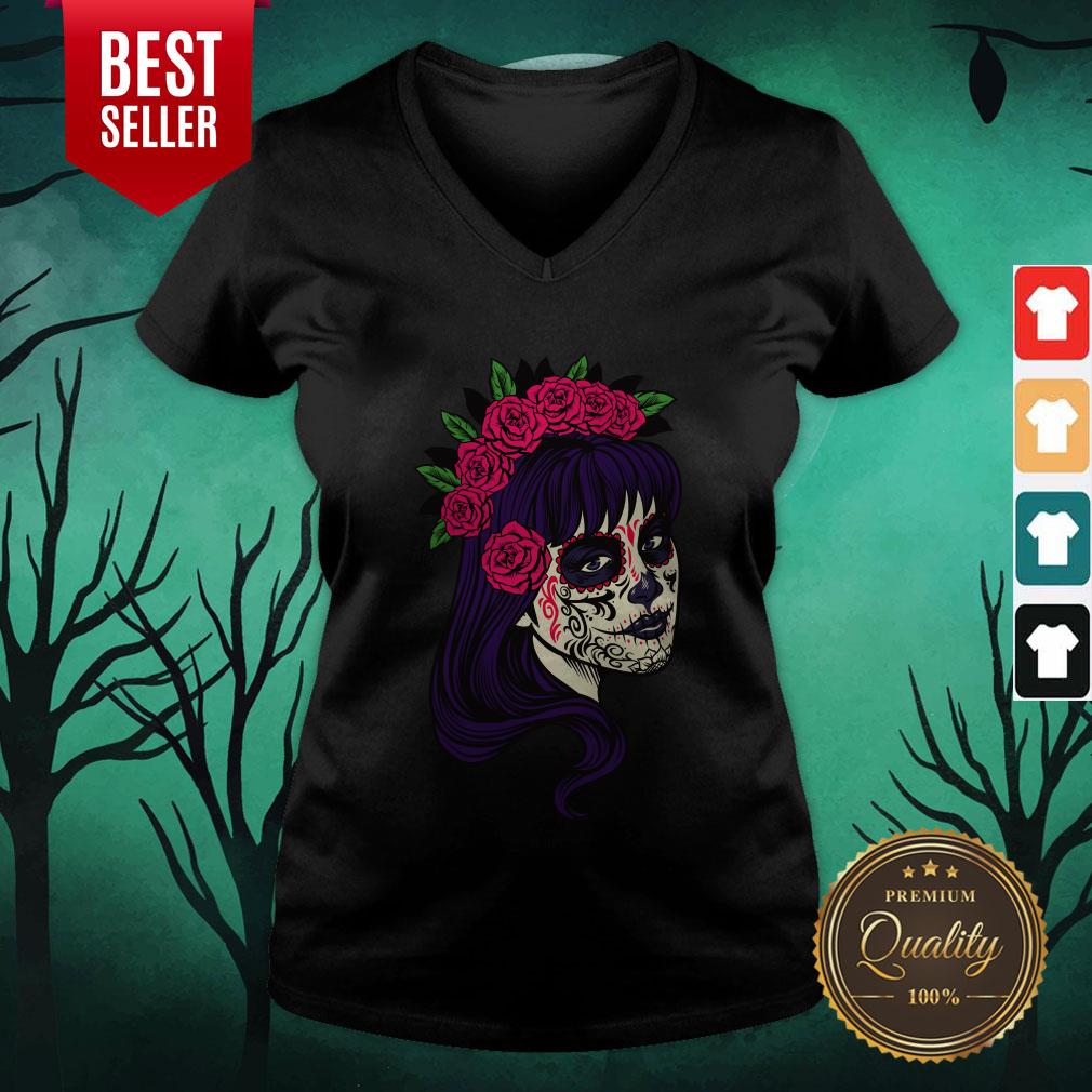 Sugar Skull Girl Day Of The Dead Dia De Muertos Shirt