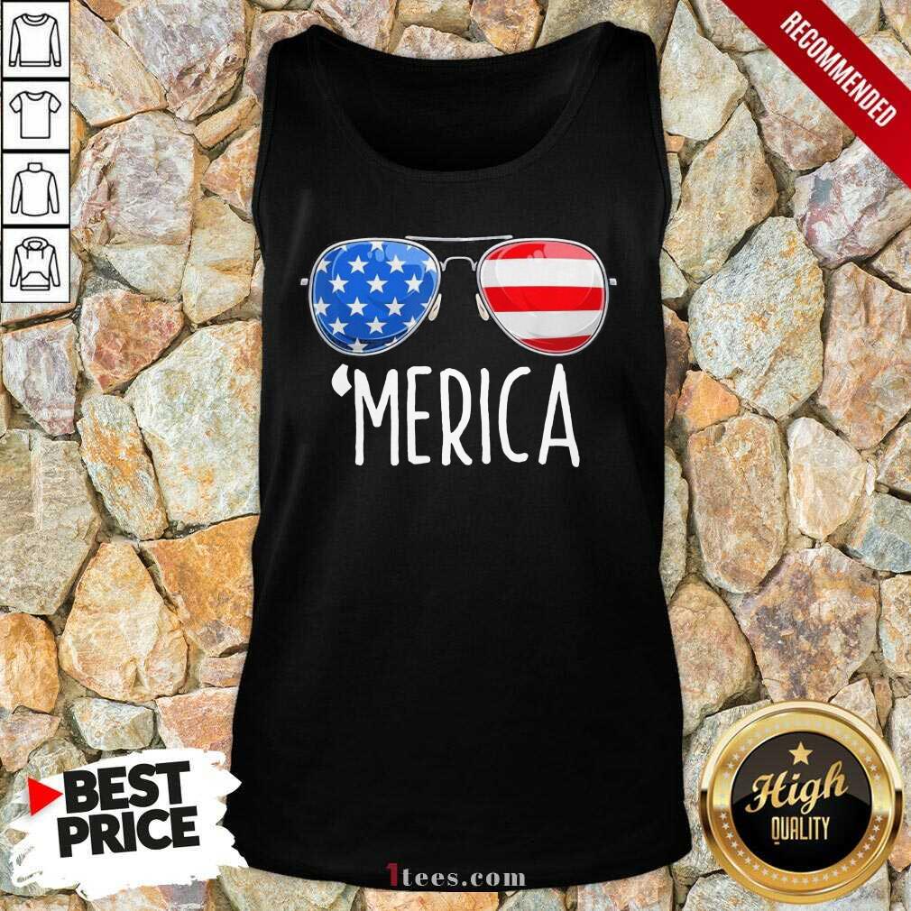 4th of July Merica Sunglasses All America USA Flag Shirt
