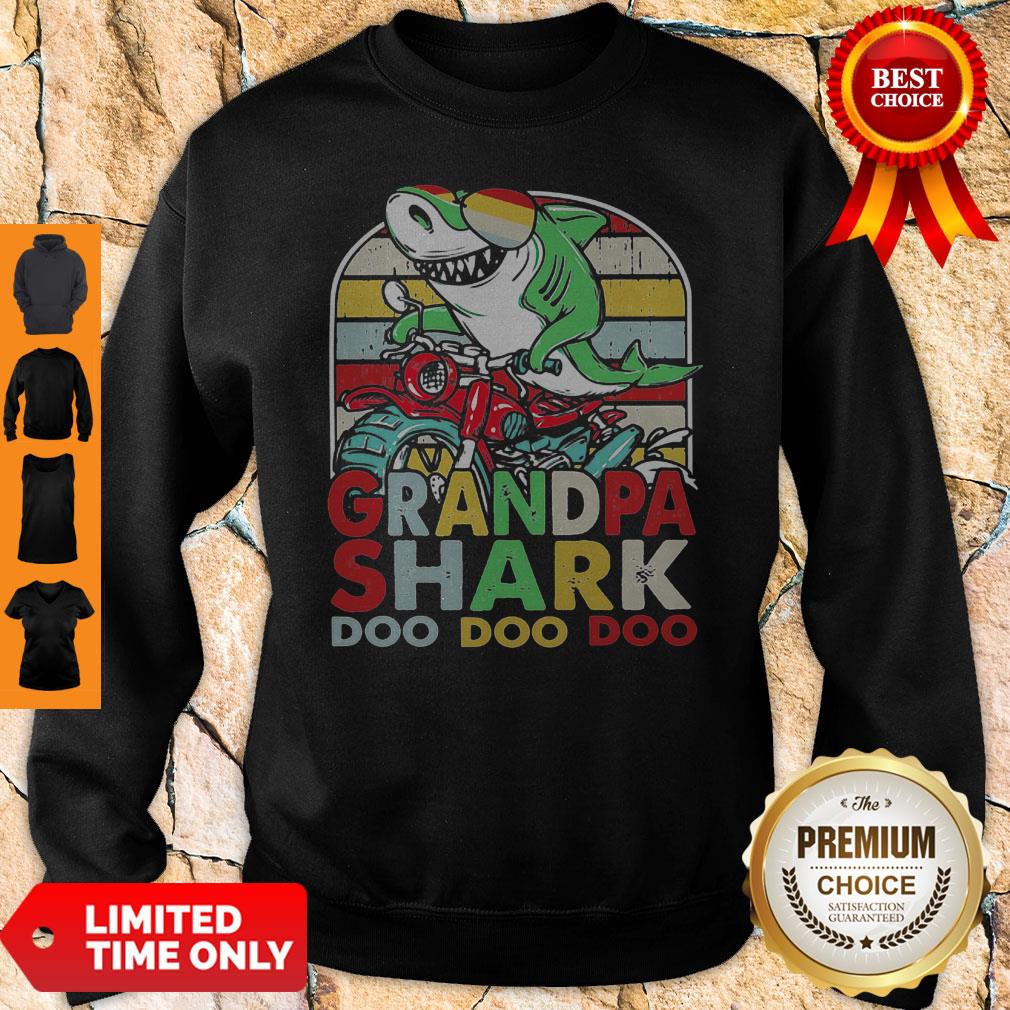 Official Grandpa Shark Motor Bike Doo Doo Vintage Shirt