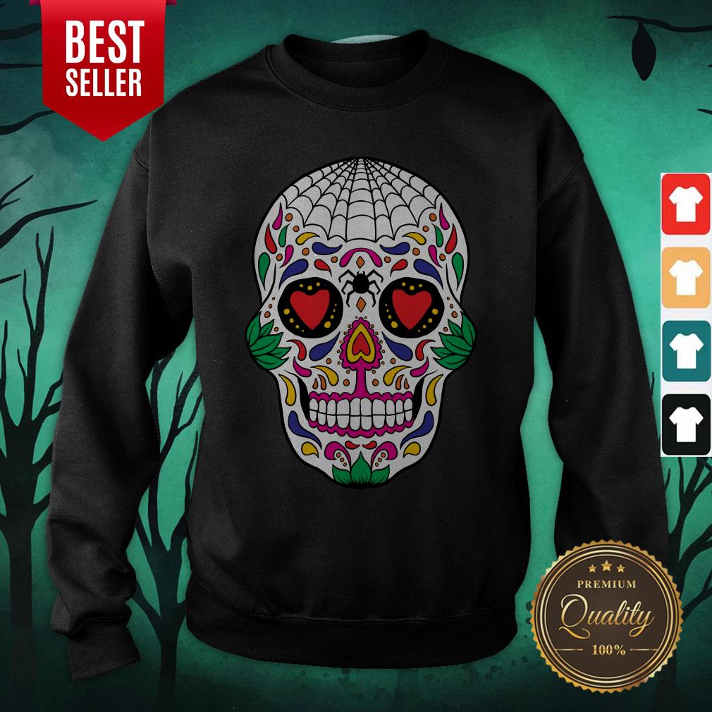 Colorful Mexican Sugar Skull Day Of The Dead Shirt