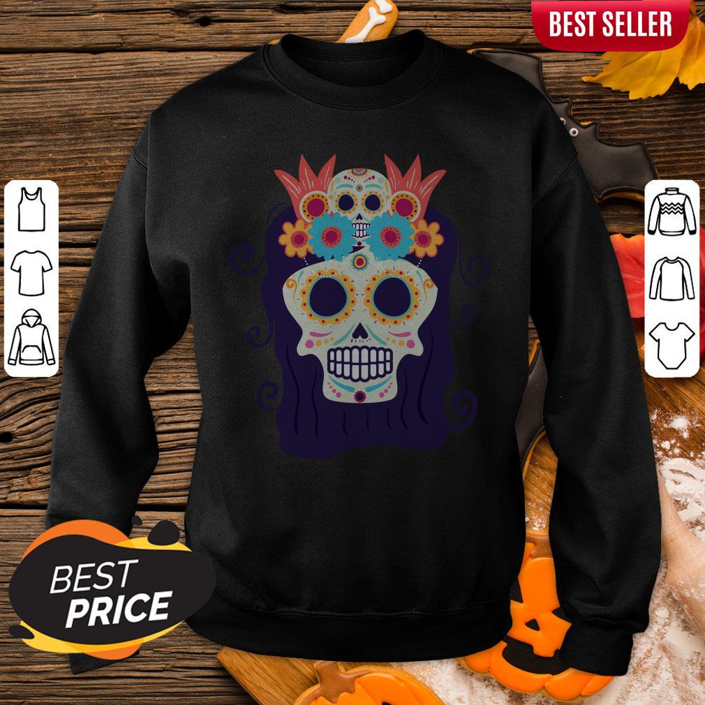 Sugar Skull Woman Day Of The Dead Muertos Shirt