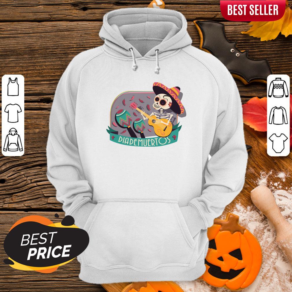 Skeleton Play Guitar Dia De Muertos Mexican Holiday Shirt