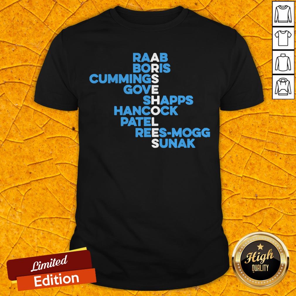 Raab Boris Cummings Gove Shapps Hancock Patel Reesmogg Sunak Shirt