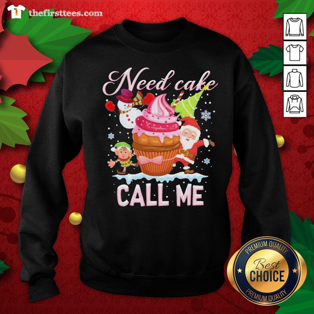 Lovely Santa And Snowman Claus Need Cake Call Me Christmas Shirt