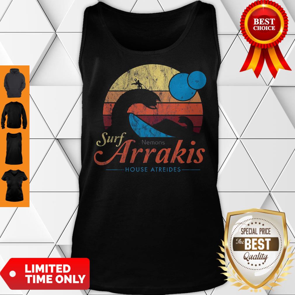 Visit Arrakis Vintage Distressed Surf Dune Sci Fi Slim Fit Shirt