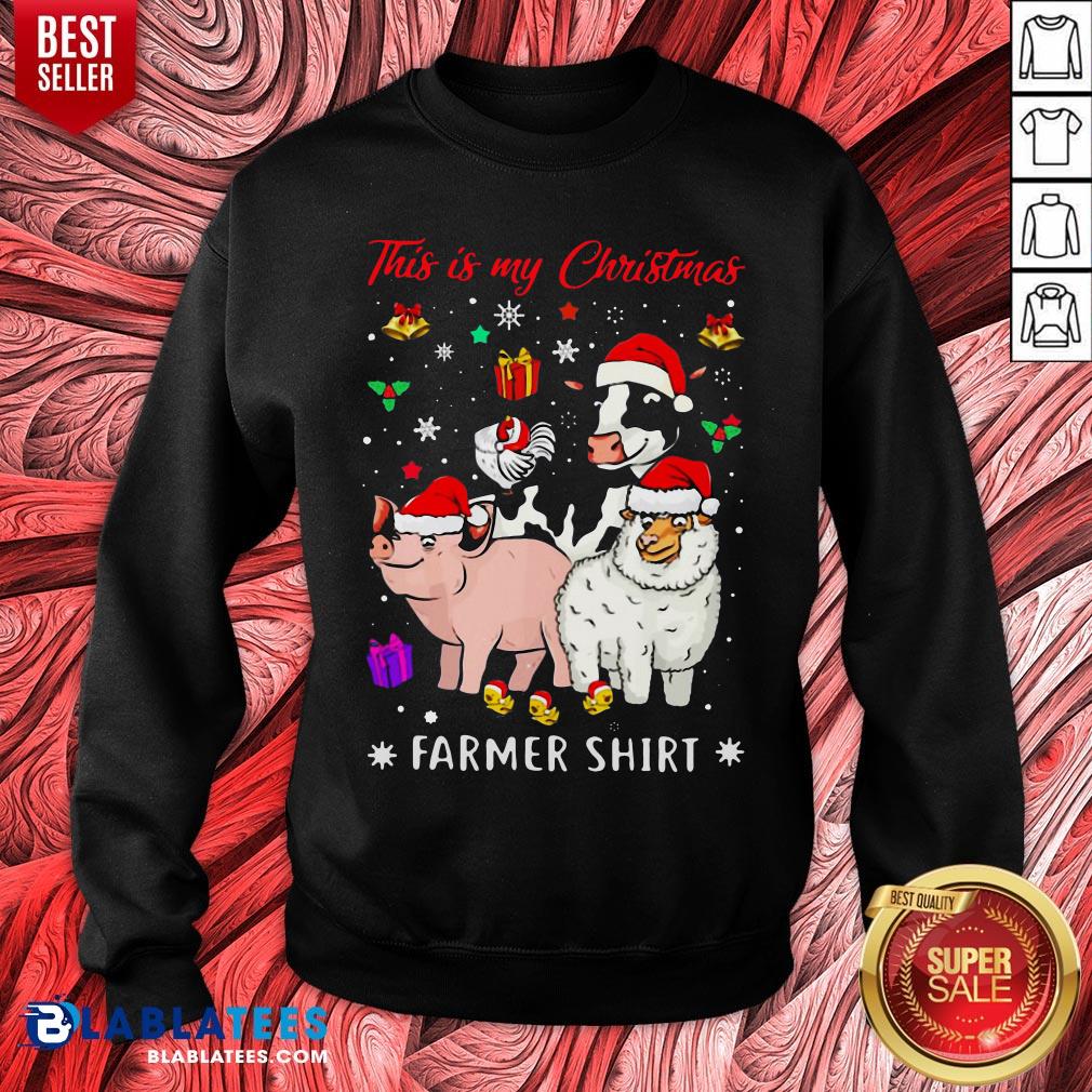 Cute Pig Sheep Chicken Cow Santa This Is My Christmas Farmer Shirt