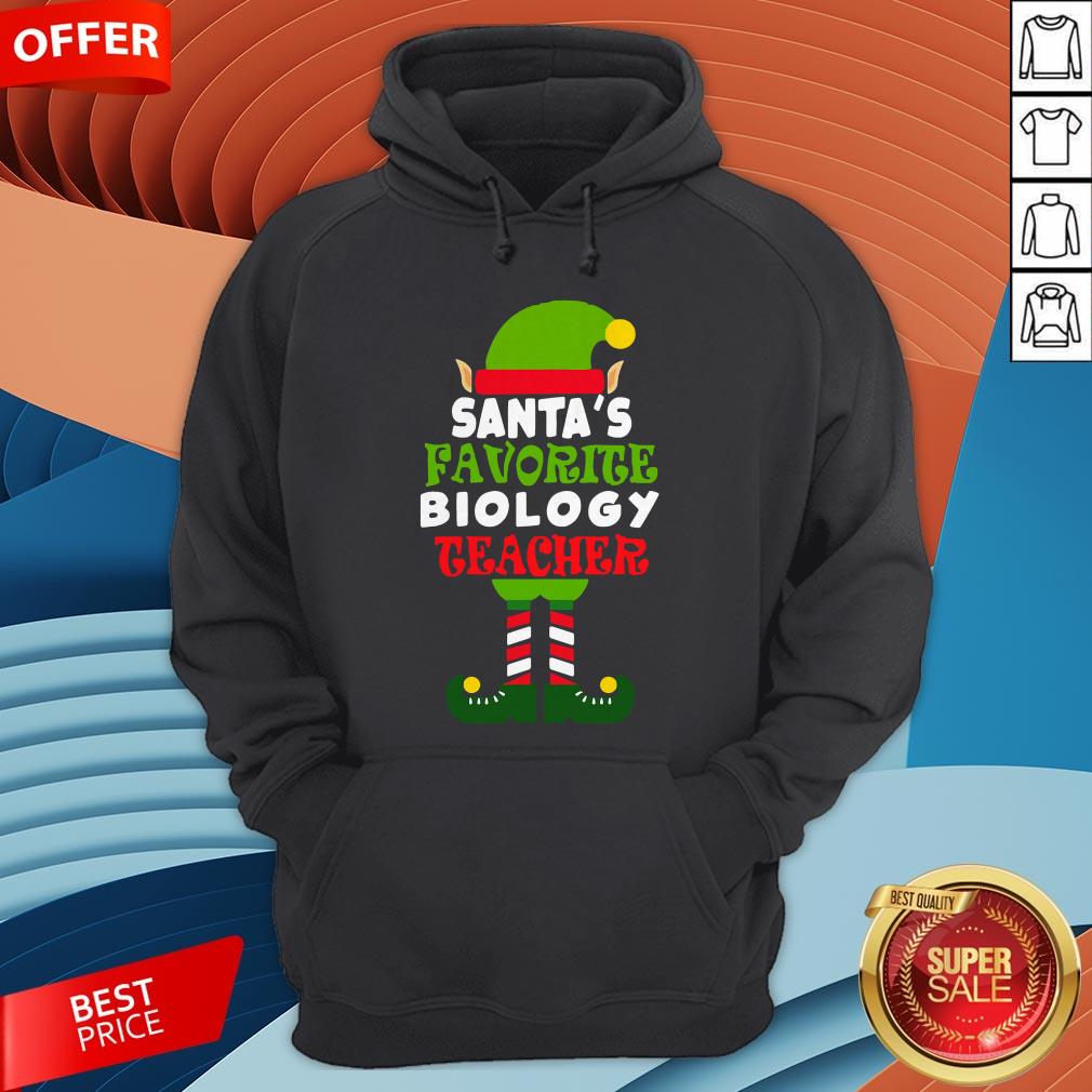 Santas Favorite Biology Teacher Elf Christmas Shirt