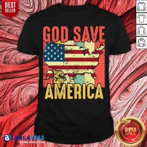 Nice God Save America US Flag Vintage Retro Shirt