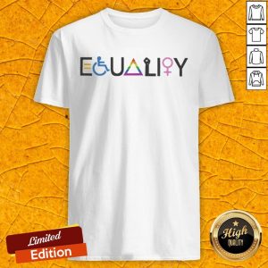 Equality Symbol Disability LGBT Black Womens Right Shirt