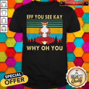 Tiger Yoga Eff You See Kay Why Oh You Vintage Retro Shirt
