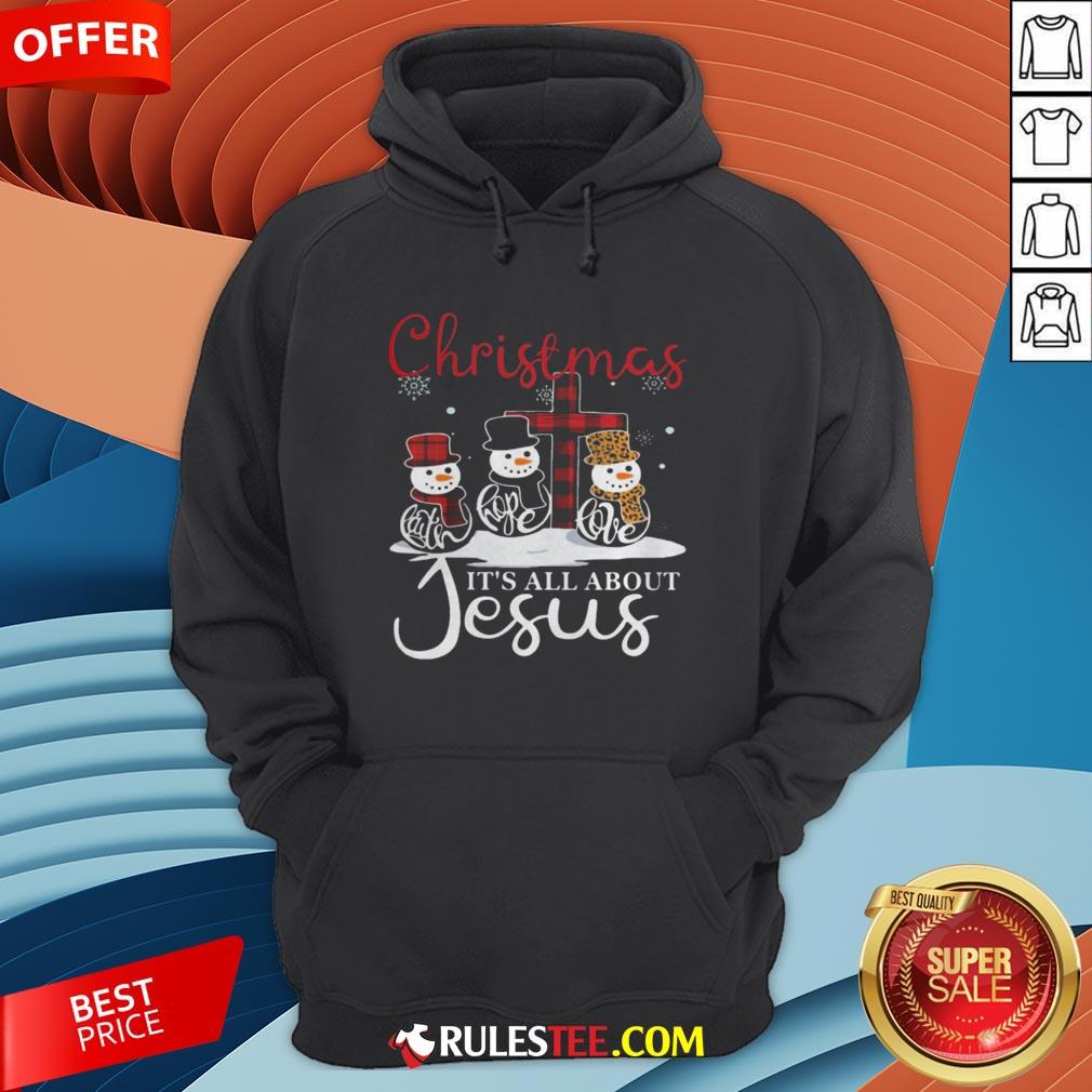 Pretty Snowman Christmas It’s All About Jesus Shirt