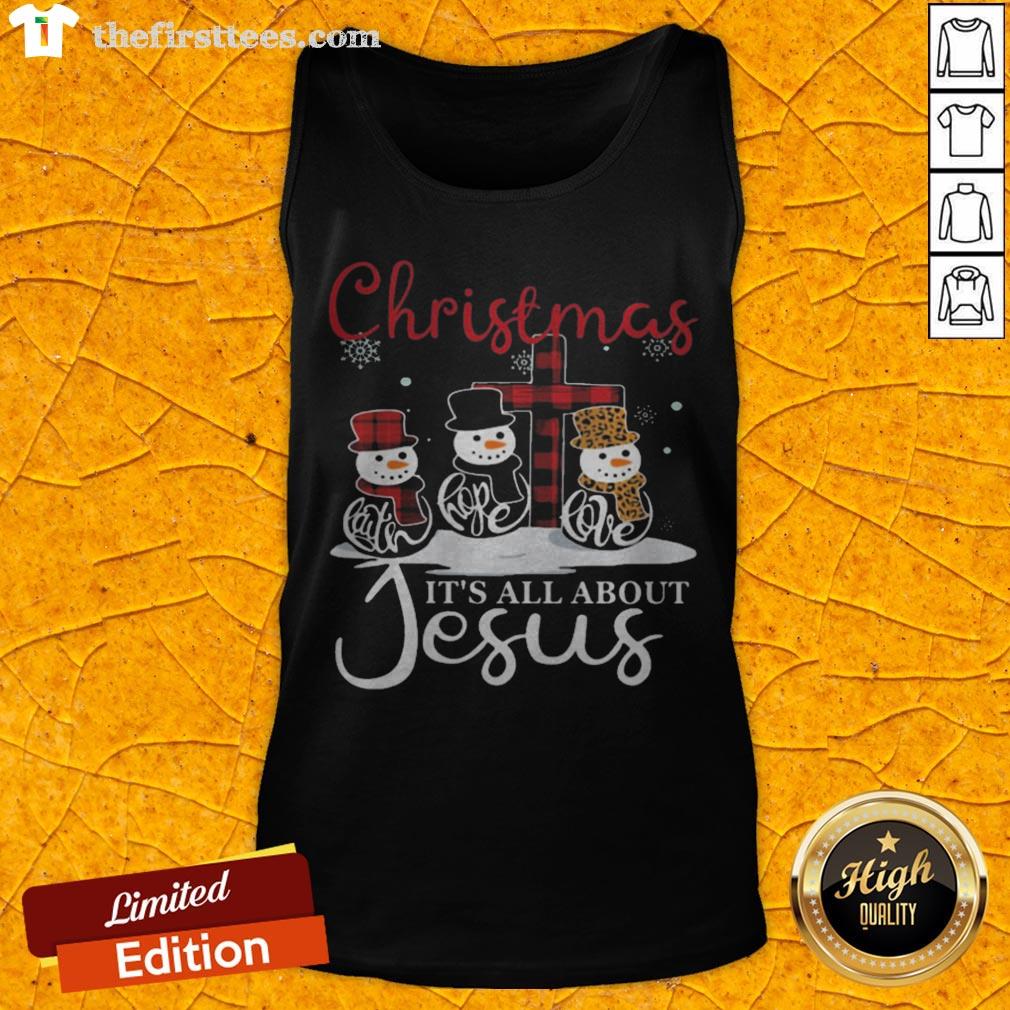 Pretty Snowman Christmas It’s All About Jesus Shirt