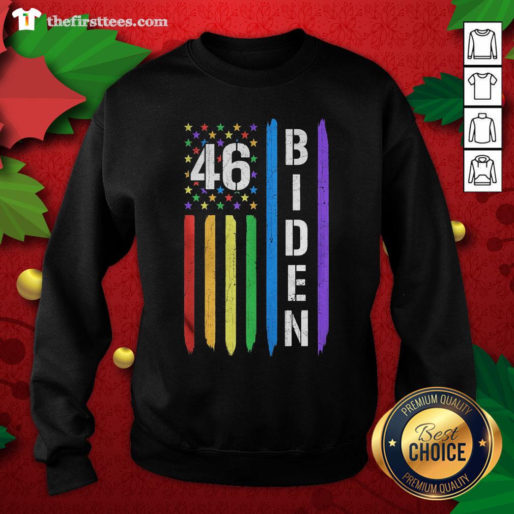 Colorful Joe Biden 46th President 2020 Victory Gay Lgbt Rainbow Pride Shirt