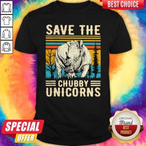 Top Rhino Save The Chubby Unicorns Vintage Retro Shirt