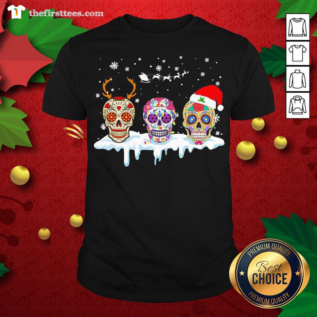 Cute Sugar Skull Christmas Shirt
