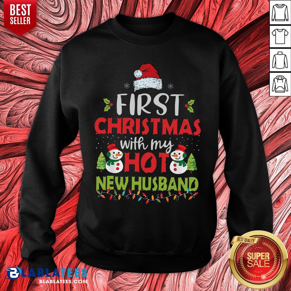 Pretty Santa Snowman First Christmas With My Hot New Husband Shirt