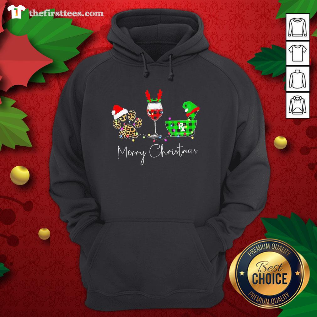Hot Paw Wine Pharmacist Merry Christmas Shirt