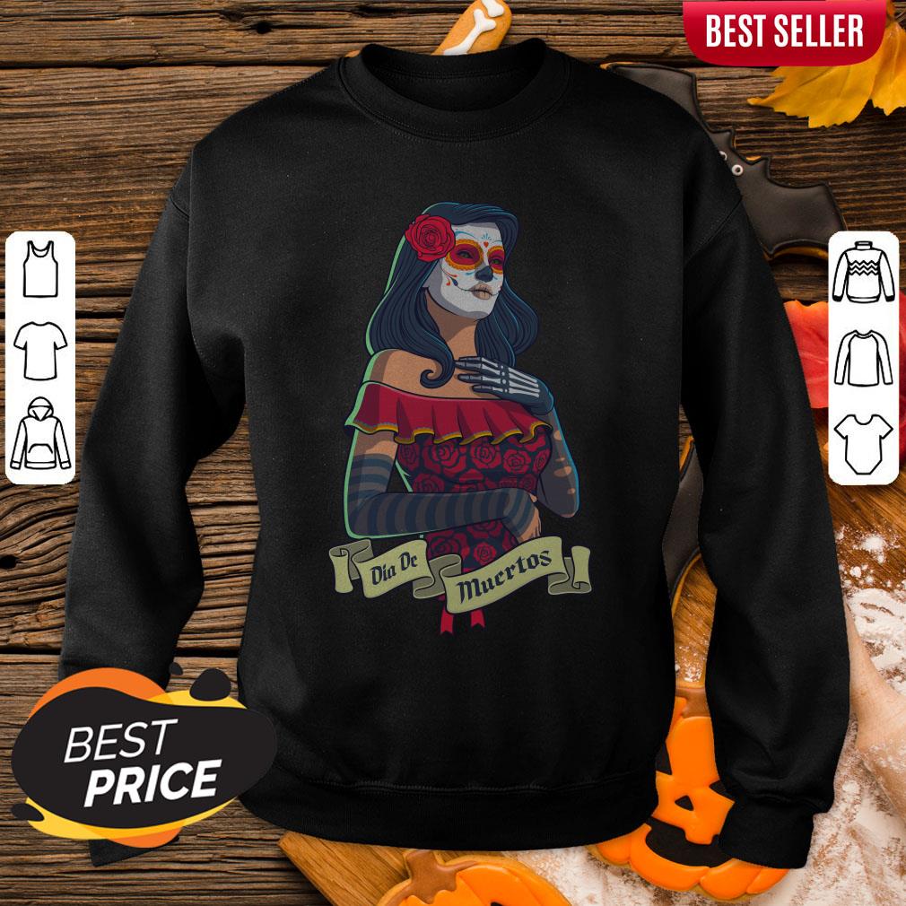 Sugar Skull Woman Day Dead Dia De Muertos Shirt