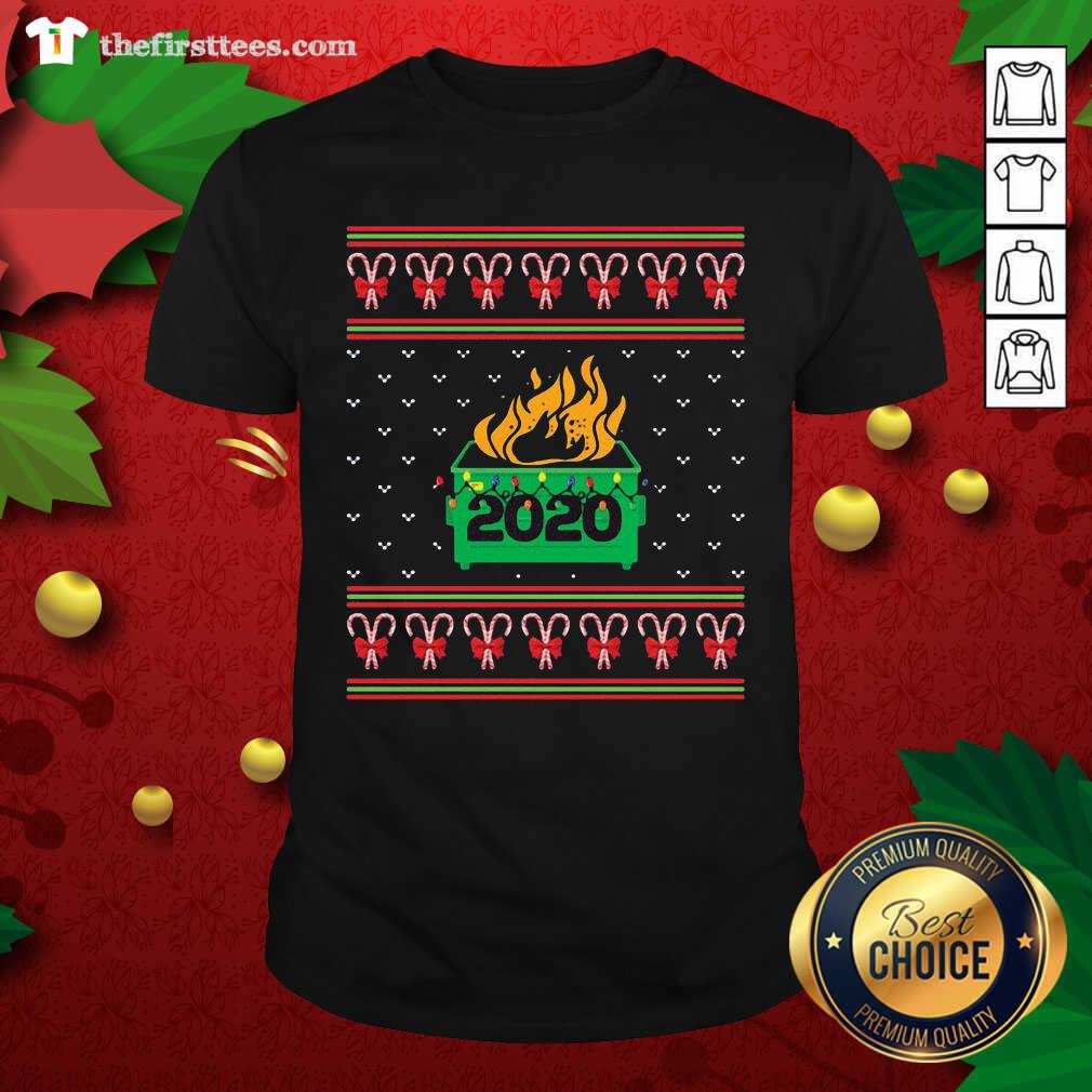 Nice 2020 Dumpster Fire Light Ugly Christmas Shirt