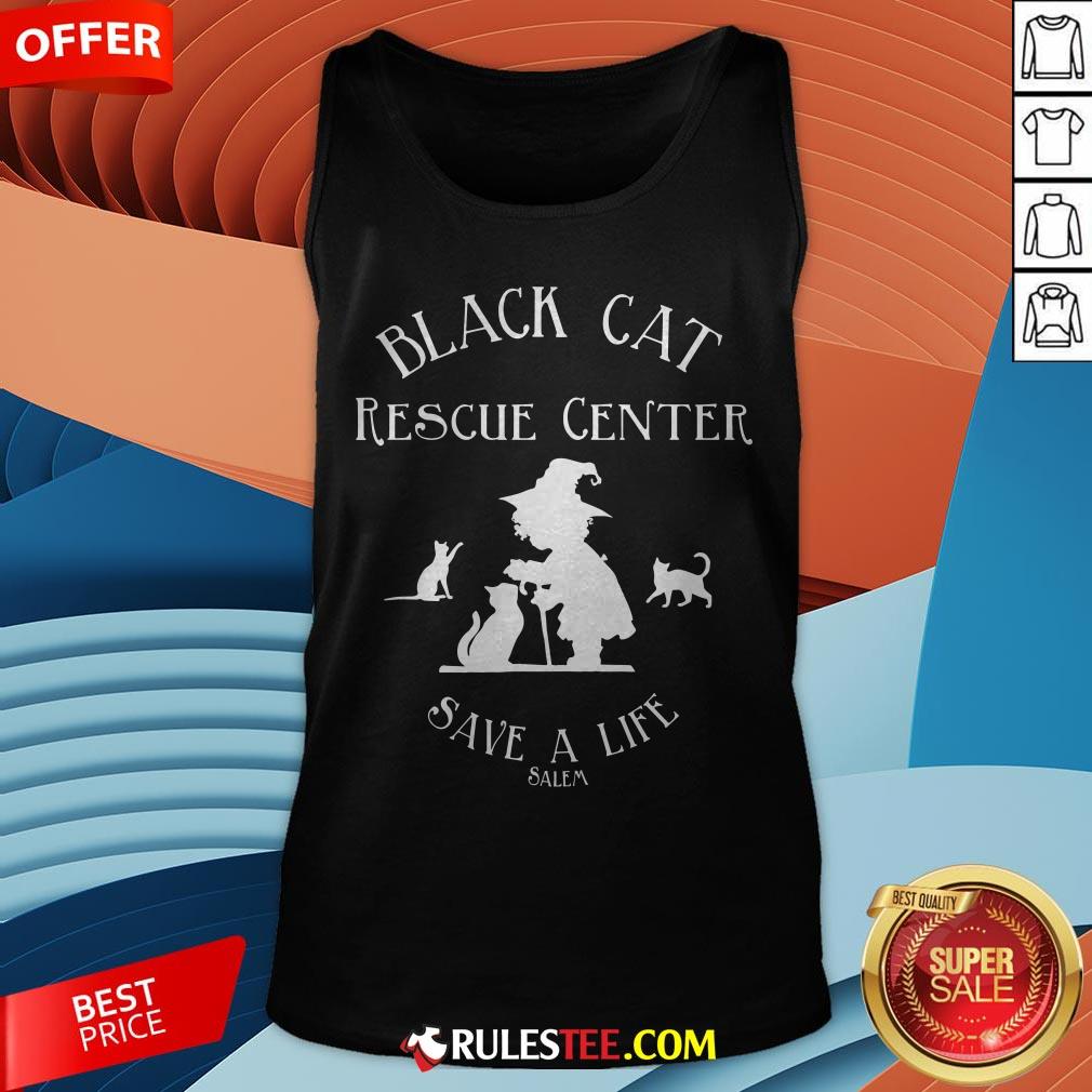 Black Cat Rescue Center Save A Life Salem Witch Halloween Shirt