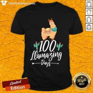 Official 100 Llamazing Days Llama 100th Day of School Teacher Kids Shirt