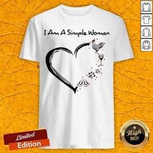 I Am A Simple Woman Chicken Wine Dog Paw And Flip Flop Shirt