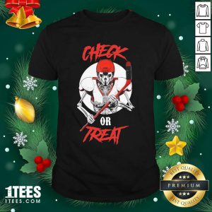 Official Skeleton Hockey Check Or Treat Shirt